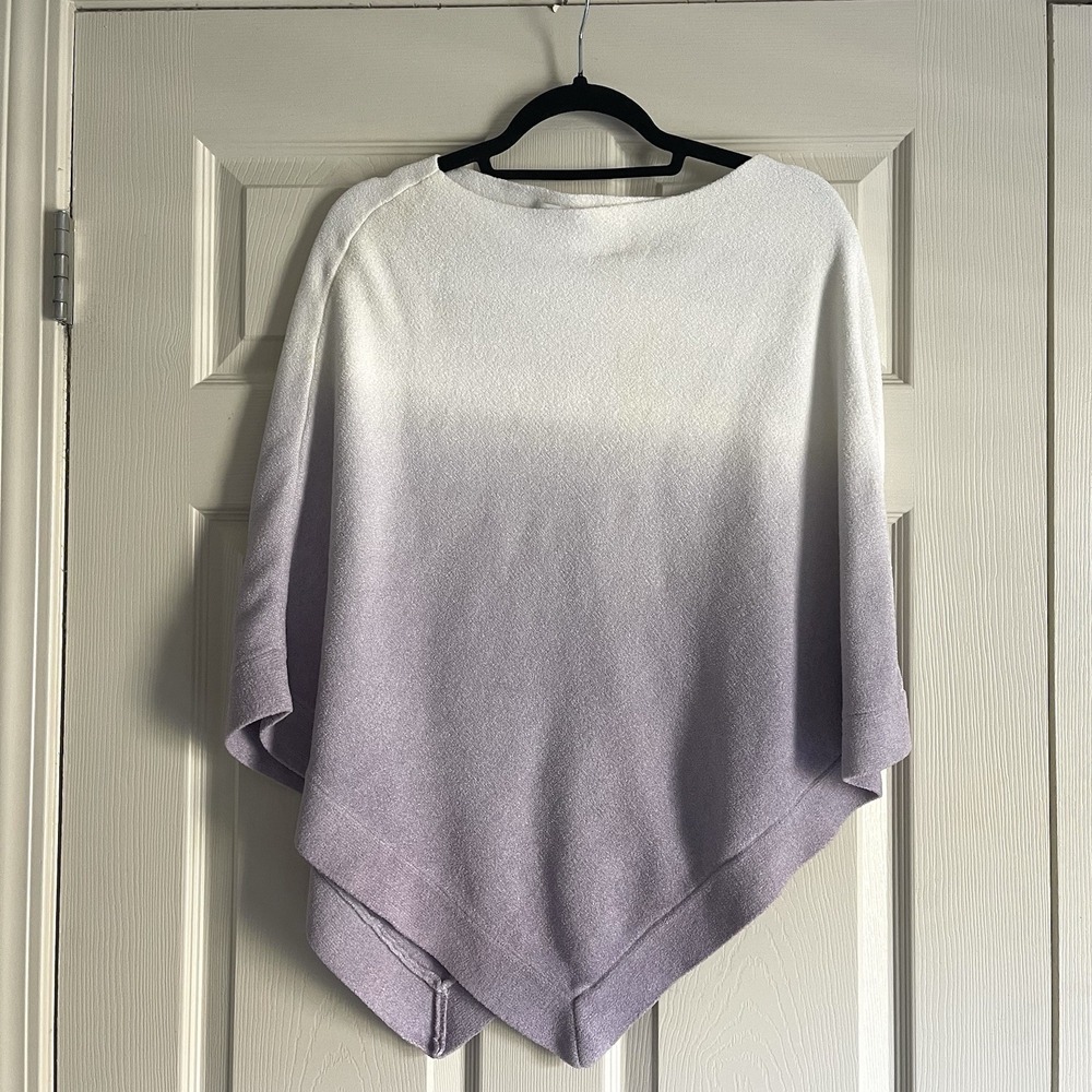 Barefoot Dreams CozyChic Poncho in Pink & Pearl One Size Cozy Comfy Soft
